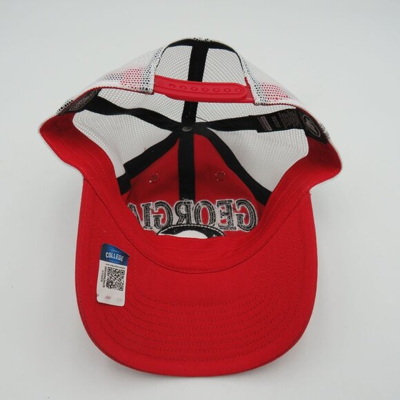Georgia Bulldogs Snapback Hat Womens Sequins Red White Mesh Trucker Clean Up Cap - Picture 7 of 9